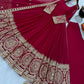Crimson Georgette Anarkali Gown with Dupatta