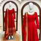 Crimson Gold Border Anarkali Gown