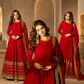 Crimson Gold Border Anarkali Gown