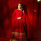 Crimson Gold Border Anarkali Gown