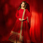 Crimson Gold Border Anarkali Gown