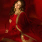 Crimson Gold Border Anarkali Gown