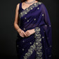 Crimson Red Fandy Satin Silk Sequins Embroidered Saree for Wedding & Festive Wear