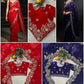 Crimson Red Fandy Satin Silk Sequins Embroidered Saree for Wedding & Festive Wear