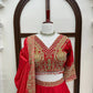 Crimson Sequin Bridal Lehenga