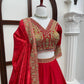 Crimson Sequin Bridal Lehenga