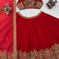 Crimson Sequin Bridal Lehenga