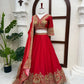 Crimson Sequin Bridal Lehenga