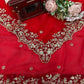 Crimson Sequin Embroidered Saree
