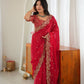 Crimson Sequin Embroidered Saree