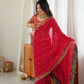 Crimson Sequin Embroidered Saree
