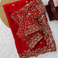 Crimson Sequin Embroidered Saree