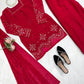 Crimson Sequin Floral Kurti