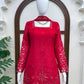 Crimson Sequin Floral Kurti