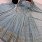 Crinkle Silk Sequin Anarkali Gown