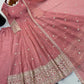 Crinkle Silk Sequin Anarkali Gown
