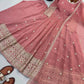 Crinkle Silk Sequin Anarkali Gown