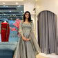 Crinkle Silk Sequin Anarkali Gown