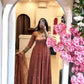 Crinkle Silk Sequin Anarkali Gown