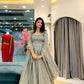 Crinkle Silk Sequin Anarkali Gown