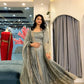 Crinkle Silk Sequin Anarkali Gown