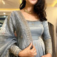 Crinkle Silk Sequin Anarkali Gown