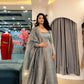 Crinkle Silk Sequin Anarkali Gown