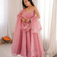 Crunchy Silk Anarkali Set with Swarovski Work Dupatta & Pant