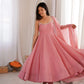 Crunchy Silk Anarkali Set with Swarovski Work Dupatta & Pant