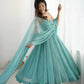 Crunchy Silk Anarkali Set with Swarovski Work Dupatta & Pant
