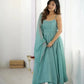 Crunchy Silk Anarkali Set with Swarovski Work Dupatta & Pant