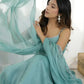 Crunchy Silk Anarkali Set with Swarovski Work Dupatta & Pant