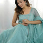 Crunchy Silk Anarkali Set with Swarovski Work Dupatta & Pant