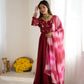 Crunchy Silk Embroidered Gown Plazzo Set