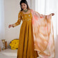 Crunchy Silk Embroidered Gown Plazzo Set