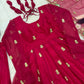 Crunchy Silk Embroidered Gown Sharara Set with Dupatta for Elegant look