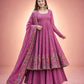 Crunchy Silk Embroidered Gown Sharara Set with Dupatta for Elegant look