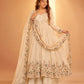 Crunchy Silk Embroidered Gown Sharara Set with Dupatta for Elegant look