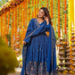 Crunchy Silk Embroidered Gown Sharara Set with Dupatta for Elegant look