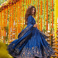Crunchy Silk Embroidered Gown Sharara Set with Dupatta for Elegant look