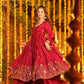 Crunchy Silk Embroidered Gown Sharara Set with Dupatta for Elegant look