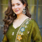 Crunchy Silk Embroidered Gown Sharara Set with Dupatta for Elegant look