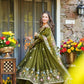 Crunchy Silk Embroidered Gown Sharara Set with Dupatta for Elegant look