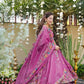 Crunchy Silk Embroidered Gown Sharara Set with Dupatta for Elegant look