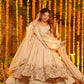 Crunchy Silk Embroidered Gown Sharara Set with Dupatta for Elegant look