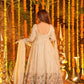 Crunchy Silk Embroidered Gown Sharara Set with Dupatta for Elegant look