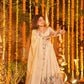 Crunchy Silk Embroidered Gown Sharara Set with Dupatta for Elegant look