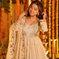 Crunchy Silk Embroidered Gown Sharara Set with Dupatta for Elegant look