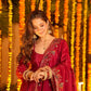 Crunchy Silk Embroidered Gown Sharara Set with Dupatta for Elegant look