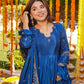 Crunchy Silk Embroidered Gown Sharara Set with Dupatta for Elegant look